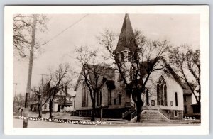 Marshall Minnesota~Methodist Church On Corner~Neighborhood Homes~1940s RPPC