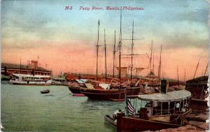 MANILA, Philippines    View on PASIG RIVER- BOATS   c1910s    Postcard