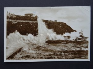 Isle of Wight ROUGH SEA AT VENTNOR c1930's RP Postcard