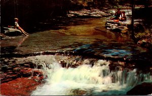 New York Catskills The Cascades At Roundtop 1972