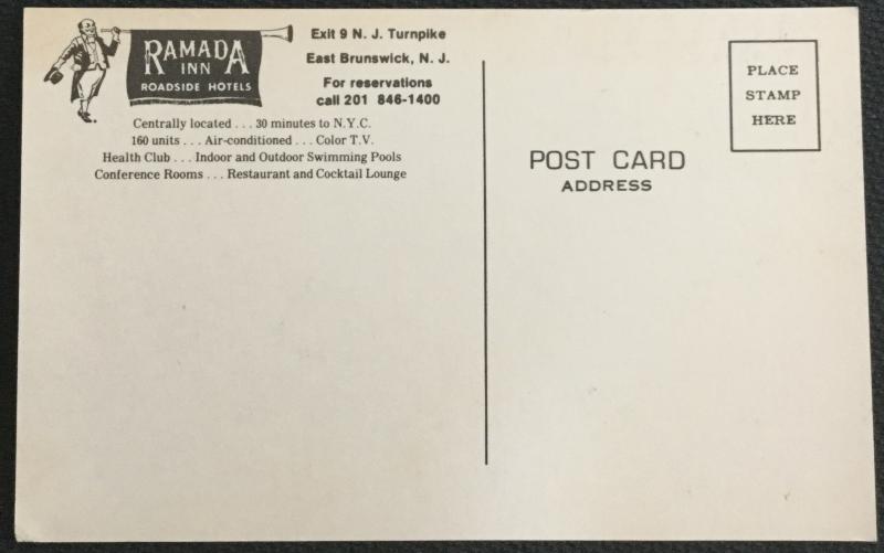 Postcard Unused Ramada Inn Golden Torch East Brunswick NJ LB