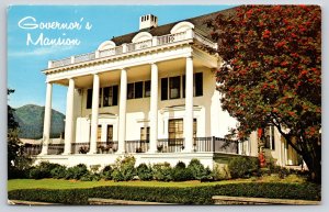 Juneau Alaska~Governors Mansion~Totem Pole~Tuscan Columns~Chrome Postcard