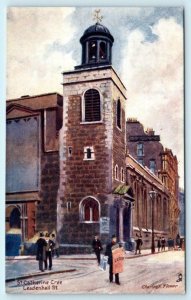 LONDON, England ~ St. Catherine Cree LEADENHALL STREET Scene  c1910s Postcard