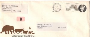 US Postal Stationery, 15 Cent Cover, Used 1979, New York, Animals, Elephant etc