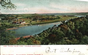 Vintage Postcard 1906 Houses Greenfield Mountains Ohio River Thomas Kentucky KY