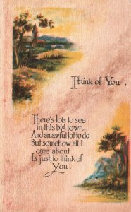 Vintage Postcard 1917 Think Of You Greetings There's Lot To See In This Big Town