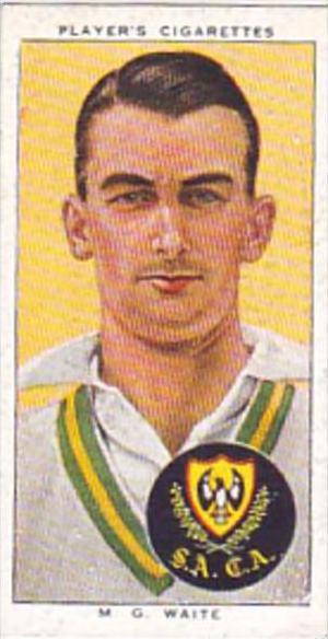 Player Cigarette Card Cricketers 1938 No 47 M G Waite South Australia