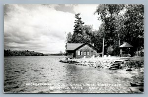 READFIELD ME TORSEY LAKE CHASE LODGE VINTAGE REAL PHOTO POSTCARD RPPC