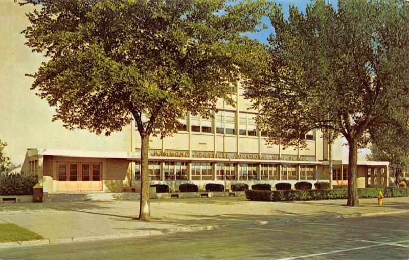 Hammond Indiana~Technical Vocational High School~1950s Postcard 