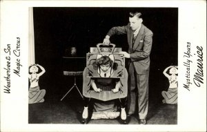 Magician Stage Act Weatherbee & Son Magic Circus Real Photo Postcard