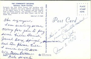 SALISBURY, CT ~ Community Building Old Court House Piedmone Rowan Doric Postcard