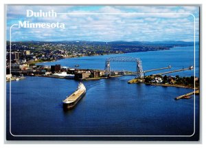 Postcard Duluth Minnesota Giant Freighter Bridge Continental View Card 