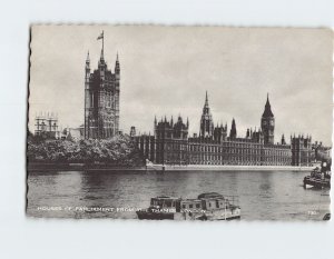 Postcard Houses Of Parliament From The Thames, London, England