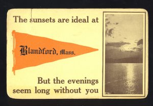 Blandford, MA/Mass/Massachusetts Postcard, Sunsets Are Ideal, 1913!