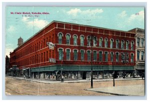 Vintage Ms. Clair Hotel, Toledo OH. Postcard F117E