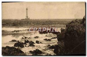 Old Postcard Auderville Goury Lighthouse at La Hague and the Raz Blanchard