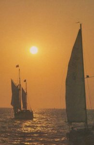 Gosport Hampshire Sailing Yacht Yachts Boats At Sunset Postcard