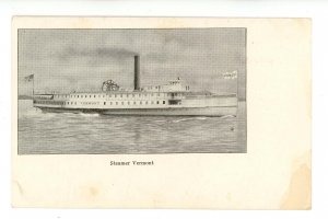 VT - Lake Champlain. Steamer Vermont  (Private Mailing Card, chipped)