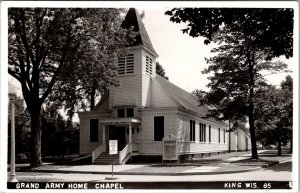 RPPC Grand Army Home Chapel, King WI Vintage Postcard V67