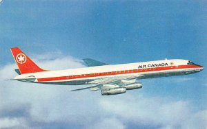 Aircraft Advertising   AIR CANADA  Airplane in Midair~Clouds    Postcard