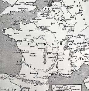 Map Of France And Paris Europe 1940s Print History English Channel DWT12A
