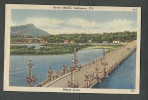 1948 Post Card Columbia Roman Bridge Postal Tax Stamps Revalued Regular Postage