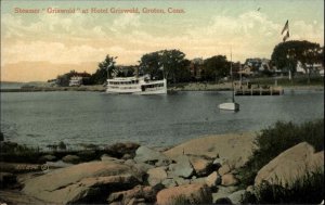 Groton Connecticut CT Hotel Steamer Boat Harbor 1900s-10s Postcard