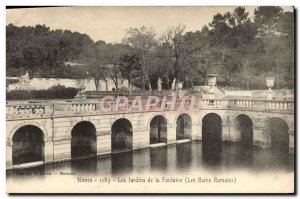 Old Postcard Nimes Les Jardins De La Fontaine Roman Baths