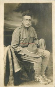 Military, Soldier from Mexican WAR,RPPC