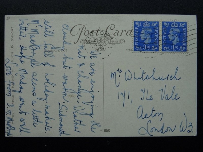 Devon SIDMOUTH The Esplanade West c1950s Postcard by J. Salmon