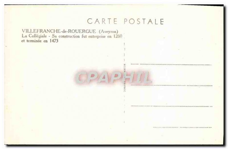 Old Postcard Villefranche De Rouergue The Collegiate