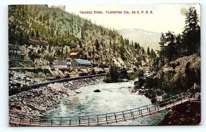 FLORISTON, CA California ~ View of TOWN & TRUCKEE RIVER c1900s Postcard