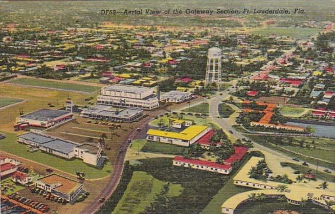 Florida Fort Lauderdale Aerial View Of The Gateway Section Curteich