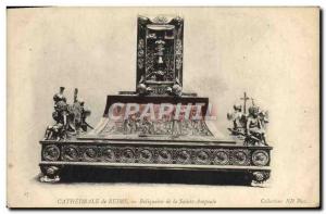 Old Postcard Reims Cathedral Shrine of the Holy Bulb