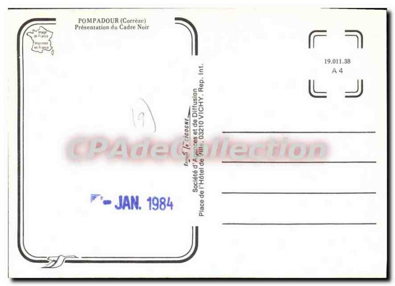 Postcard Modern Pompadour Presentation From Black Frame