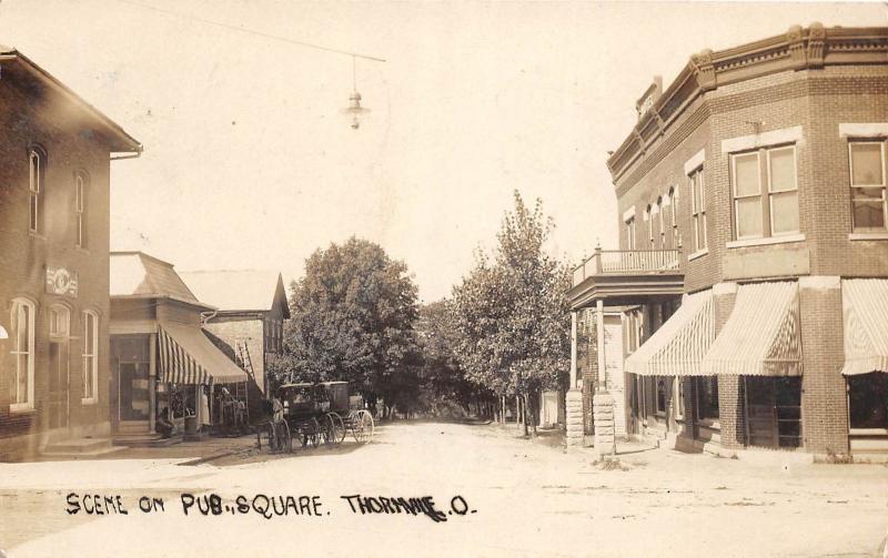 D10/ Thornville Ohio Postcard Real Photo RPPC 1910 Public Square Hotel Store 