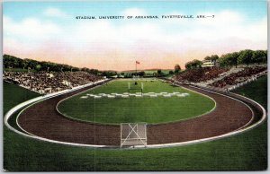 Fayetteville Arkansas AR, Stadium, Coliseum, University of Arkansas, Postcard
