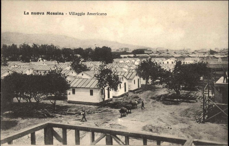 Italy La nuova Messina Villaggio Americano Village Panorama c1910 Postcard