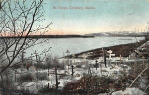 ST. SERGIS CEMETERY ALASKA POSTCARD (c. 1910) 