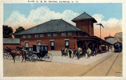 D.L.&W. Station, Cortland, NY, USA Railroad Train Depot Unused light wear clo...