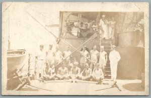 US NAVY ATHLETS ANTIQUE REAL PHOTO POSTCARD RPPC