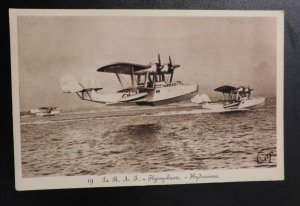 Mint France Postcard RPPC Seaplane Flying Boat Landing Water Ocean Plane
