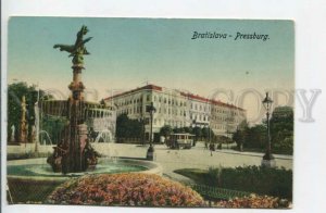 439590 SLOVAKIA BRATISLAVA TRAM Pressburg square Vintage postcard