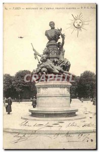Old Postcard From Paris Monument The Admiral Francis Garnier