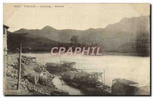Old Postcard Tonkin Caobang River Boat
