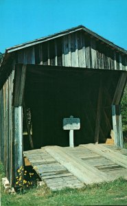 VINTAGE POSTCARD COVERED BRIDGE CALLOWAY GARDENS PINE MOUNTAIN GEORGIA