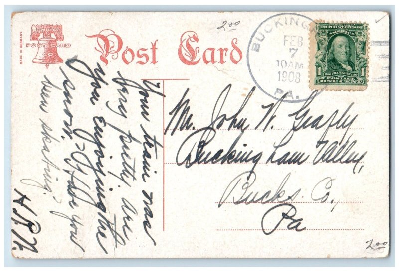 1908 Girard College Scene Philadelphia Pennsylvania PA Posted Vintage Postcard