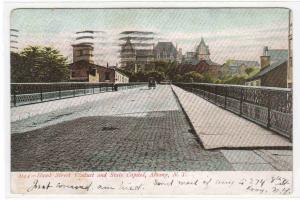 Hawk Street Viaduct & State Capitol Albany New York 1909 postcard