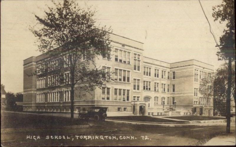 Torrington CT High School c1920 Real Photo Postcard jrf 