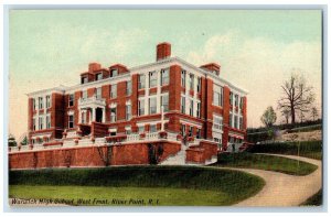 c1910 Warwick High School West Front Exterior River Point Rhode Island Postcard